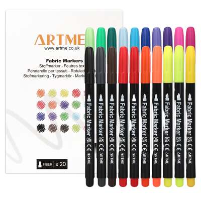 Artme Fabric Pens 20pcs, Textile Markers