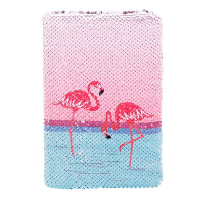 Exerz Reversible Sequin Notebook A5 Size - Flamingo