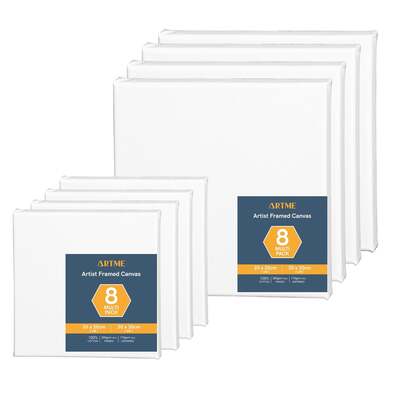 Artme Artist Framed Canvas 8pcs Mixed Size (20x30cm-4pk, 30x30cm-4pk)