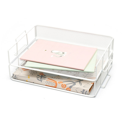 Exerz Letter Trays 2pcs - Stackable Paper Sorter File Trays - White