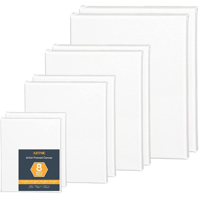 Artme Artist Framed Canvas 8pcs Mixed Size (24x30cm-2pk, 30x40cm-2pk,40x40c,-2pk, 50x60cm-2pk)