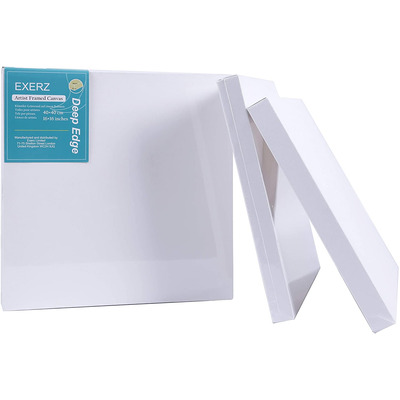 EXERZ 40x40cm Framed Canvas Deep Edge 3.8cm/ 380GSM/ Stretched Canvas 100% Cotton - 4 Pack