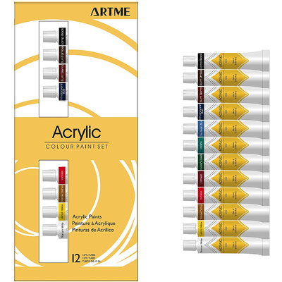 Artme 12pcs Acrylic Painting Colour Set 12ml Tube