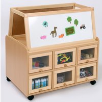 Double Sided Unit with Drywipe Easel & Doors