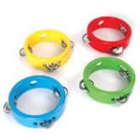 Mini Wooden Tambourine - Yellow