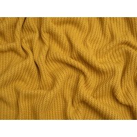 Minerva Core Range Chunky Cotton Sweater Knit Stretch Fabric Mustard