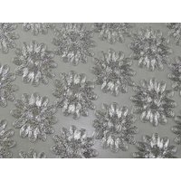 Seville Metallic Lace Fabric Silver