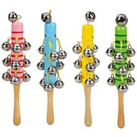 Groovy Tunes Wooden Handel Jingle Stick Bells Educational Kids- Assorted