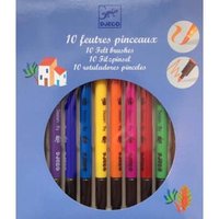 Djeco 10 Felt Tip Colouring Brush Pens