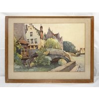 Framed Watercolour Print - Nicolas Markovitch (1950s)