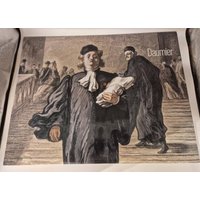 Daumier - 5 Prints - Mounted On White Card