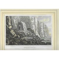 George Brannon Colour Print: Freshwater Cliffs (1828)