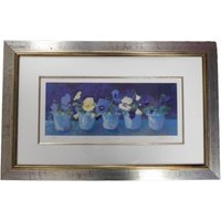 Signed Limited Edition Nel Whatmore 'shades Of Blue' Print Of Pansies