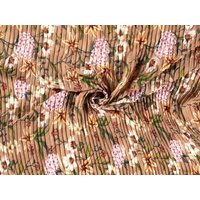 Pleated Chiffon Plisse Fabric Beige
