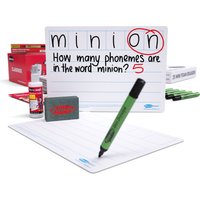 Show - me Class Pack Drywipe Boards with Pens and Erasers - Phoneme 6 Frame, 35 sets with FREE Teachers' Resources