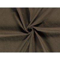 Embroidered Crinkle Textured Cotton Fabric Olive