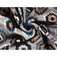 Wool Blend Knit Coating Fabric Grey Multi