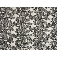 Deadstock Embroidered Lace Fabric Black