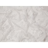 Minerva Core Range Roxanne Beaded Lace Fabric White