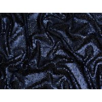 Minerva Core Range Sequin Mesh Fabric Navy Blue