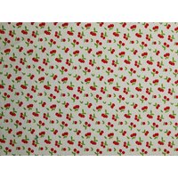 Stof France PUL Coated Jersey Stretch Knit Fabric Red on Ivory